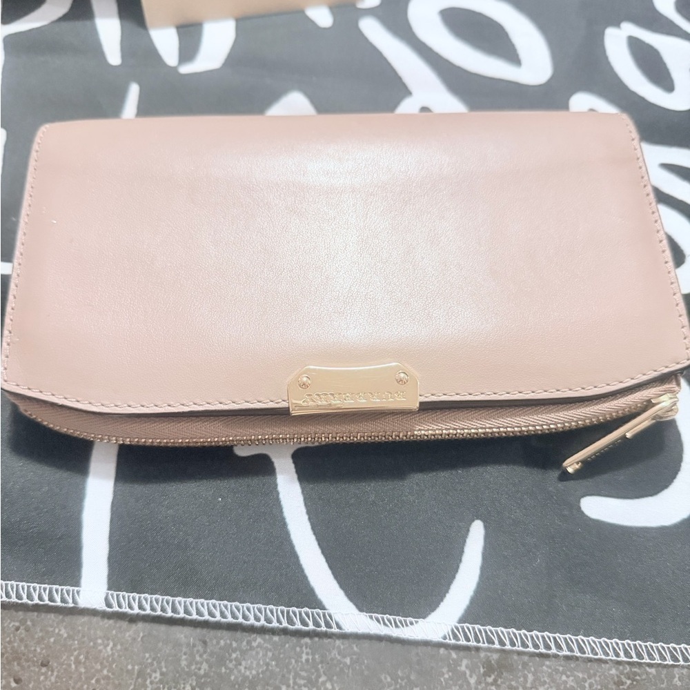 Burberry Gold & Tan Wallet Clutch